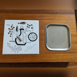 Vintage Mid Century Modern Japanese Stainless Steel Bar Set